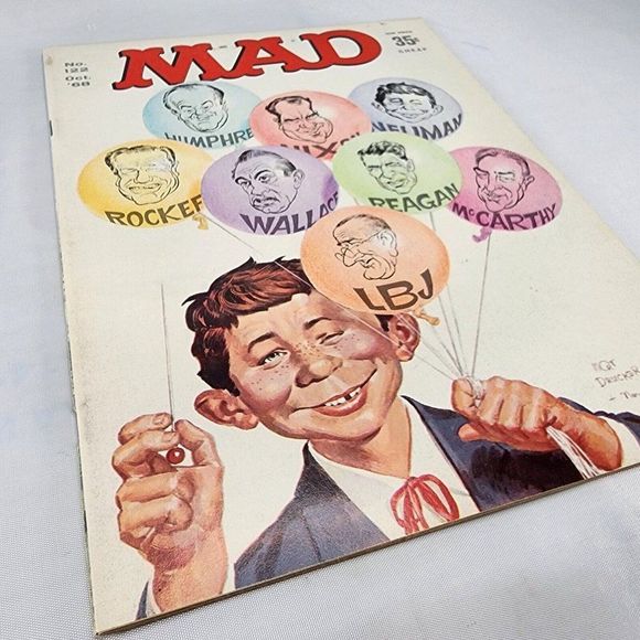 Mad Magazine Issue #122 October 1968 LBJ, Regan, President Edition Norman Mingo - Picture 2 of 8